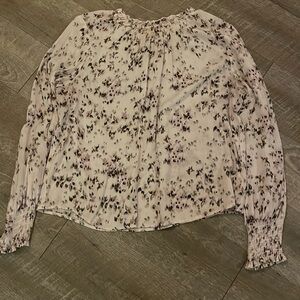 Cloth & Stone Cream Floral Blouse Size Large